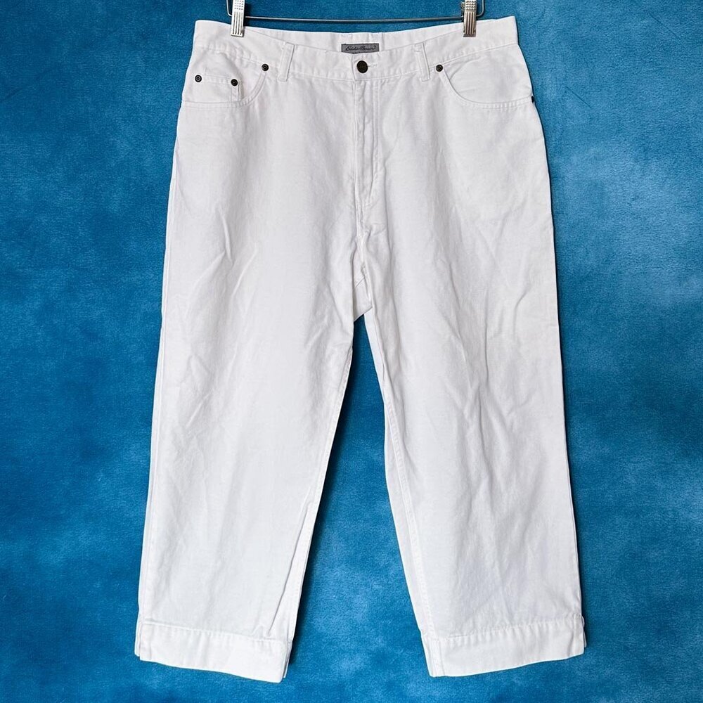 Eddie Bauer White Jean Capris, Size 16
